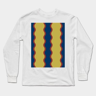 Red Blue Twists on Yellow Long Sleeve T-Shirt